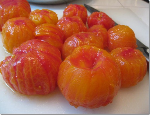 Skinless tomatoes