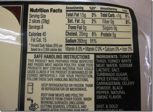 Trader Joe's Uncured Turkey Bacon Nutrition Facts