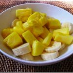 pineapple and banana chips tropical fruit salad