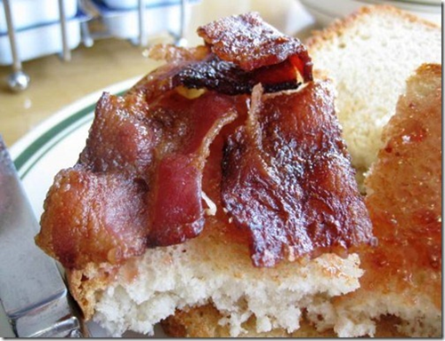 bacon and jam sandwich